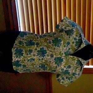Talbots cotton blend wrinkle resistant floral blouse